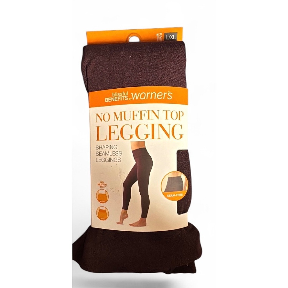 Warners Blissful Benefits No Muffin Top Shaping Seamless Leggings Wine Color
